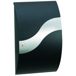 MEFA Wave postkasse Sort med Rustftit stl Blge